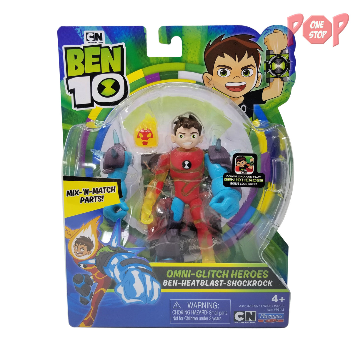 Ben 10 - Omni-Glitch Heroes - Ben-Heatblast-Shockrock Action Figure ...